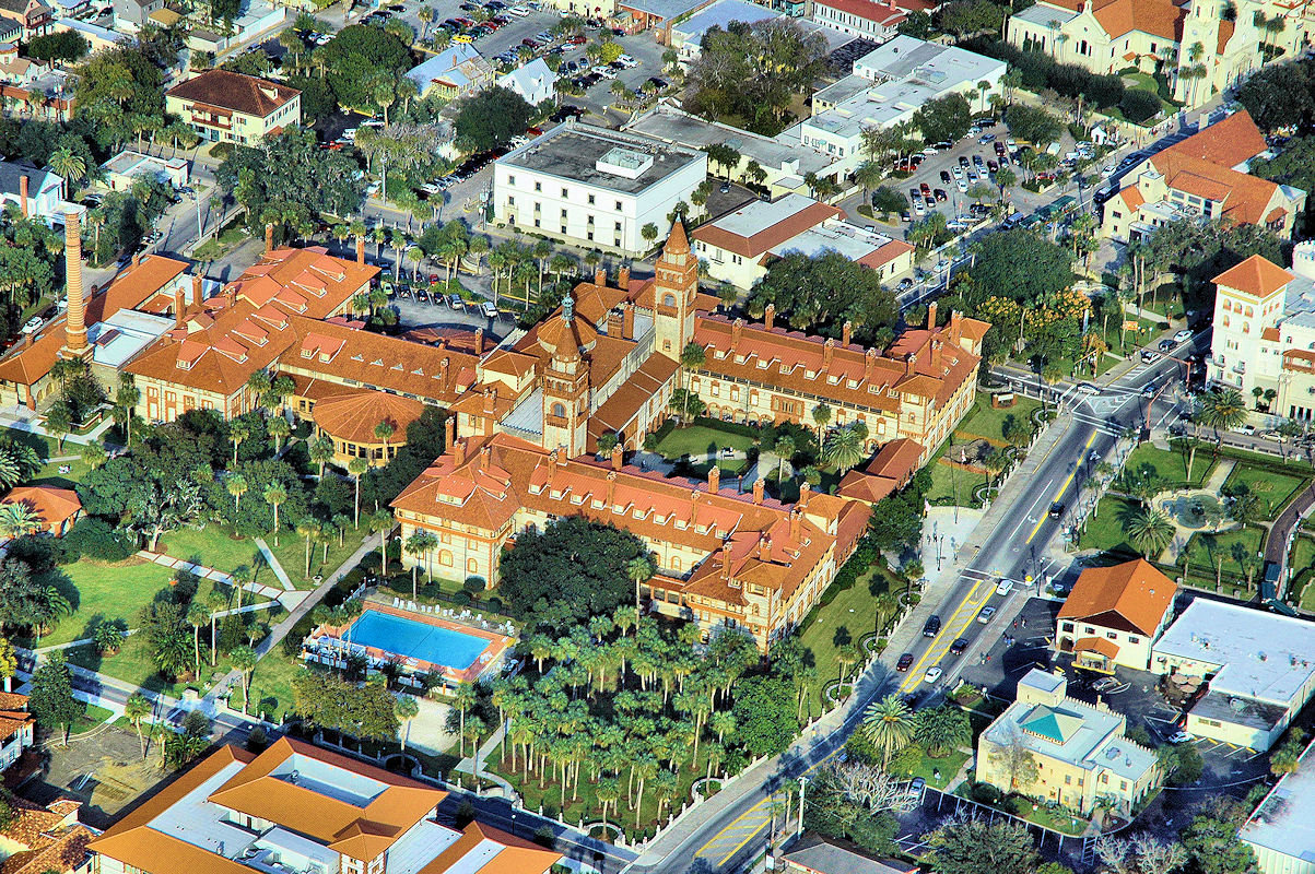 Aerial of King St St Augustine FL